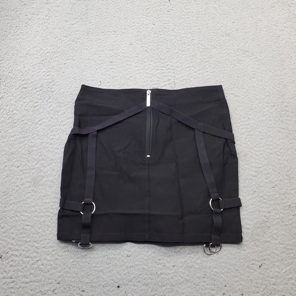 Killstar Harness Ur Power Mini Skirt Womens M Black Gothic Pentagram Back Zip - Picture 2 of 8